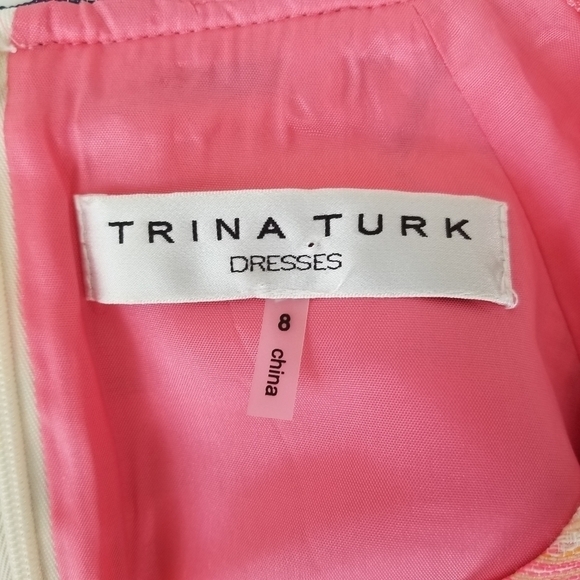 Trina Turk Multi-colored Angela Sandscape Jacquard Short Sleeve Shift Dress 8 - Picture 16 of 16